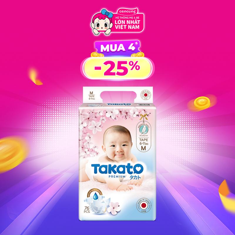 Tã dán Takato siêu mềm mại ( M, 76 miếng)