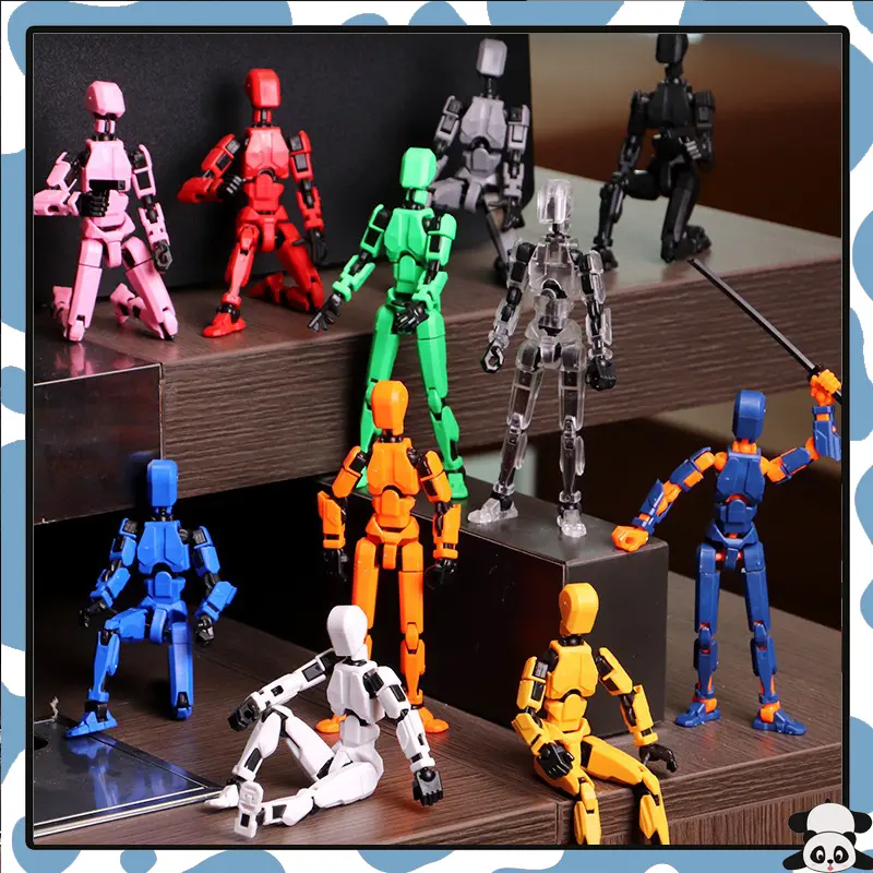 Dummy 13 Action Figure Model 3D Mainan Pergeseran Bentuk Bergerak Multi-Sendi