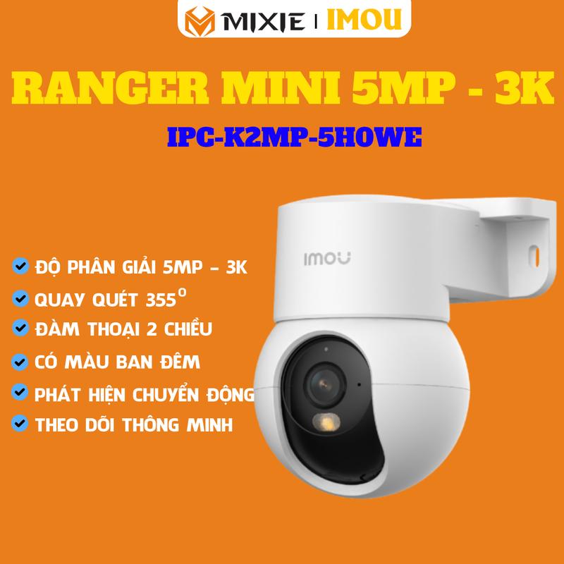 IMOU Camera IMOU Trong Nhà Ranger Mini 5MP 3K IPC-K2MP-5H0WE Quay Quét 355° Có Màu Ban Đêm Phát Hiện Chuyển Động Tích Hợp Chân Đế Gắn Tường