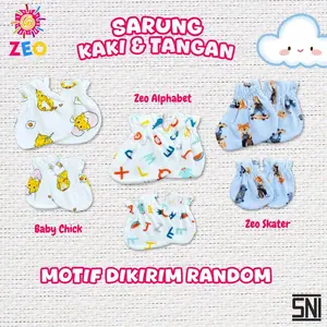ZeoBabyKids Sarung Tangan Dan Kaki Baby NewBorn Motif Random Unisex Bahan Katun Lembu All Size Bayi Laki-Laki