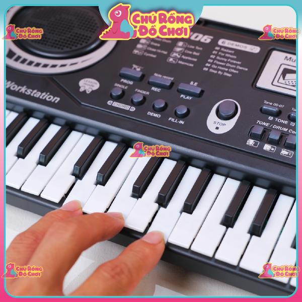 Đàn Piano đồ chơi 61 Phím Kèm Mic – Hát Karaoke Cho Bé Dùng Pin Hoặc Cắm Điện Có Nhạc Và Đèn | Chú Rồng Đồ Chơi