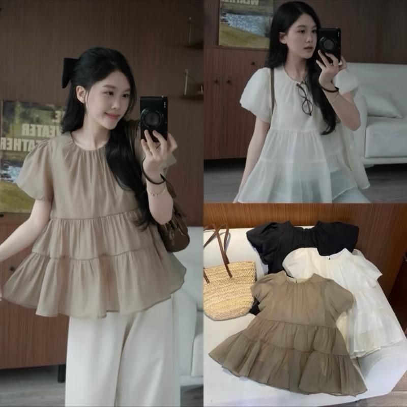 (ÁO KÈM NƠ) Áo nữ kiểu babydoll xoè tay bồng tiểu thư công chúa dilyshop - A125 | BigBuy360 - bigbuy360.vn (ÁO KÈM NƠ) Áo nữ kiểu babydoll xoè tay bồng tiểu thư công chúa dilyshop - A125 | BigBuy360 - bigbuy360.vn