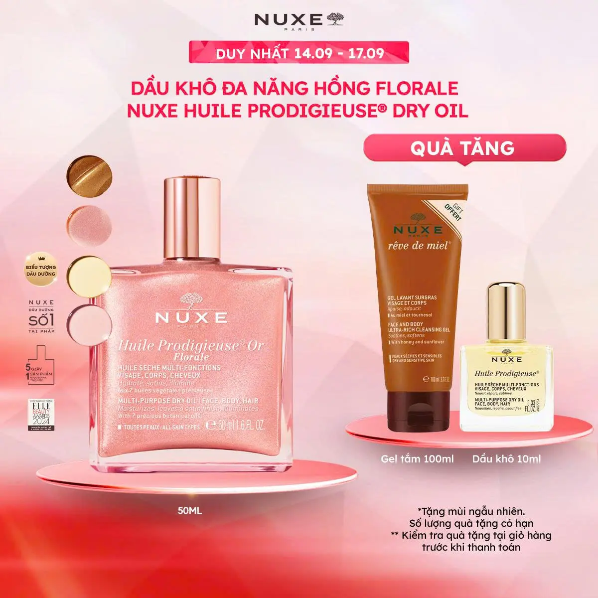 Dầu Khô Đa Năng Nuxe Huile Prodigieuse Or Multi-Purpose Dry Oil 50ml