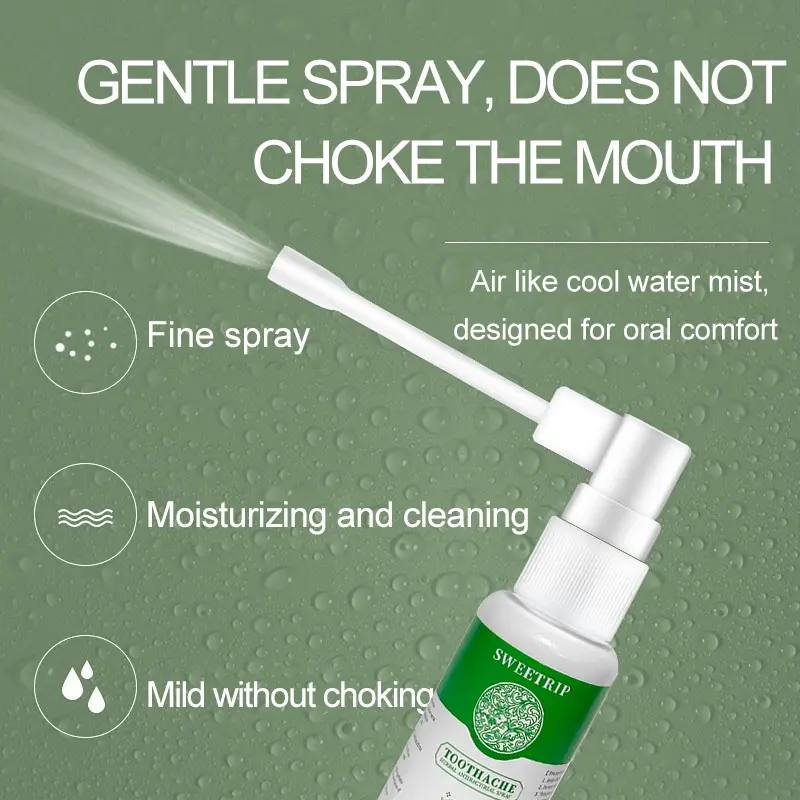 SWEETRIP 20ml Semprotan Perada Nyeri Sakit Gigi Herbal Oral Spray - Pereda Sakit Gigi Pereda Nyeri Cepat Perawatan Mulut Antibakteri Herbal Tersedia Untuk Dewasa dan Anak 7