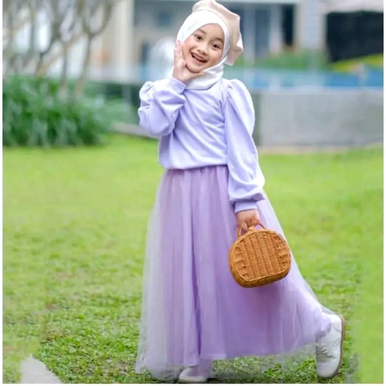 Hananque - Sabrina Rok Tutu Anak Cinderella Usia 4-13 Tahun Bridesmaid Rok Kondangan Fashion 3