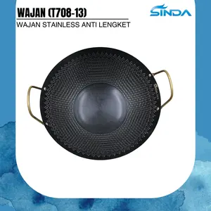 Sinda Wajan Stainless Steel Honey Comb Anti Lengket Anti Karat Tahan Lama Ukuran Type T708-24CM T710-28CM T711-30CM T712-32CM T713-34CM