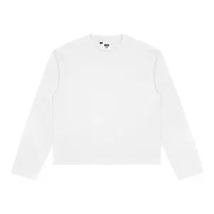 Wush Club Baju Kaos Boxy Longsleeve Pria Wanita Oversize Lengan Panjang polos PUTIH