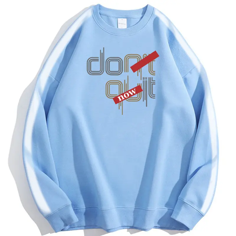 Sweater Oversize Unisex Don Quit Crewneck Korean Style Big Size Jumbo (S-5XL) - Casual Outerwear Distro Polos - Wanita, Hoodie Fleece Tebal Basic Couple Nyaman 3