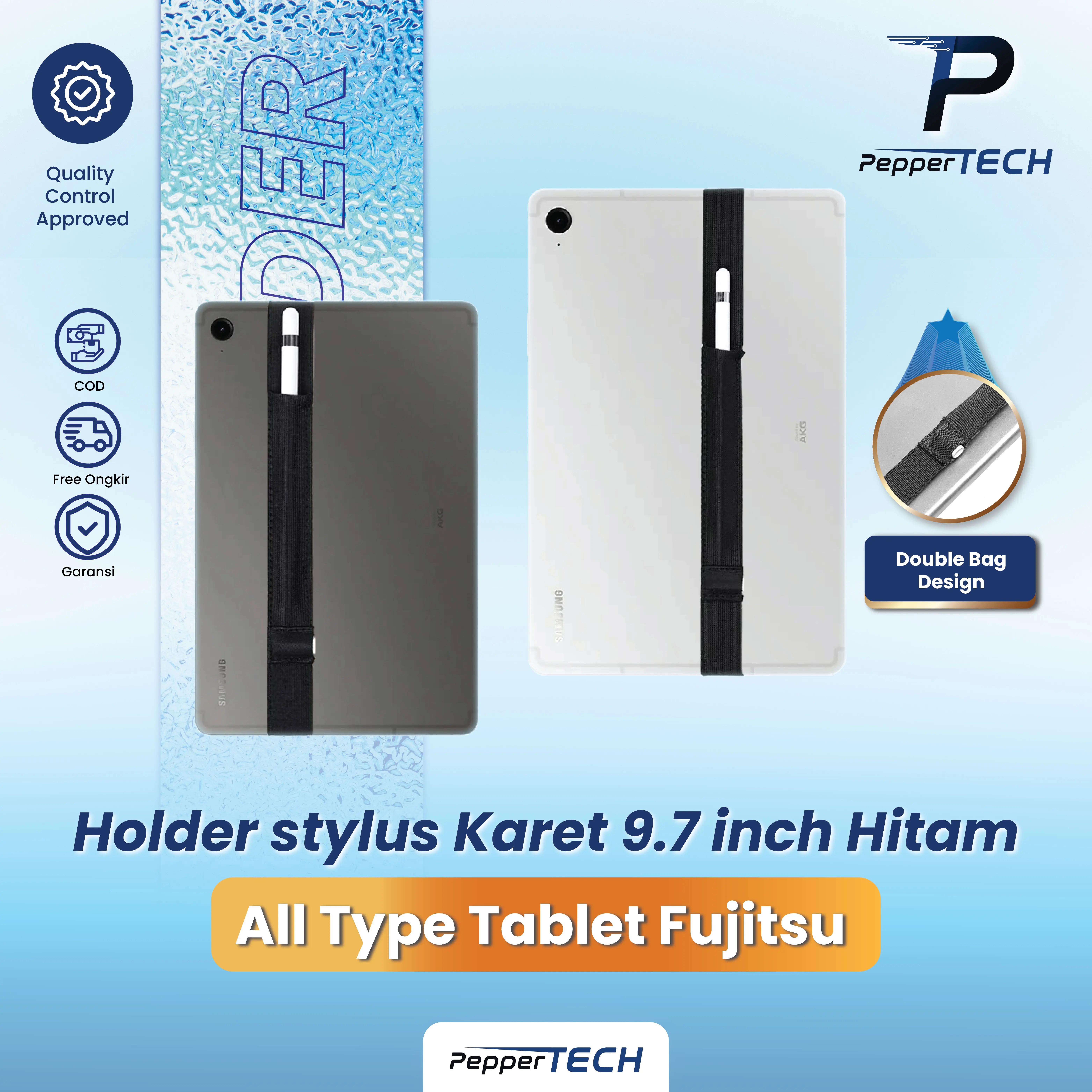 Holder stylus Karet 9.7 inch for Fujitsu Arrow F04h 10.5 inch Slot stylus pen dan Apple pencil slot holder