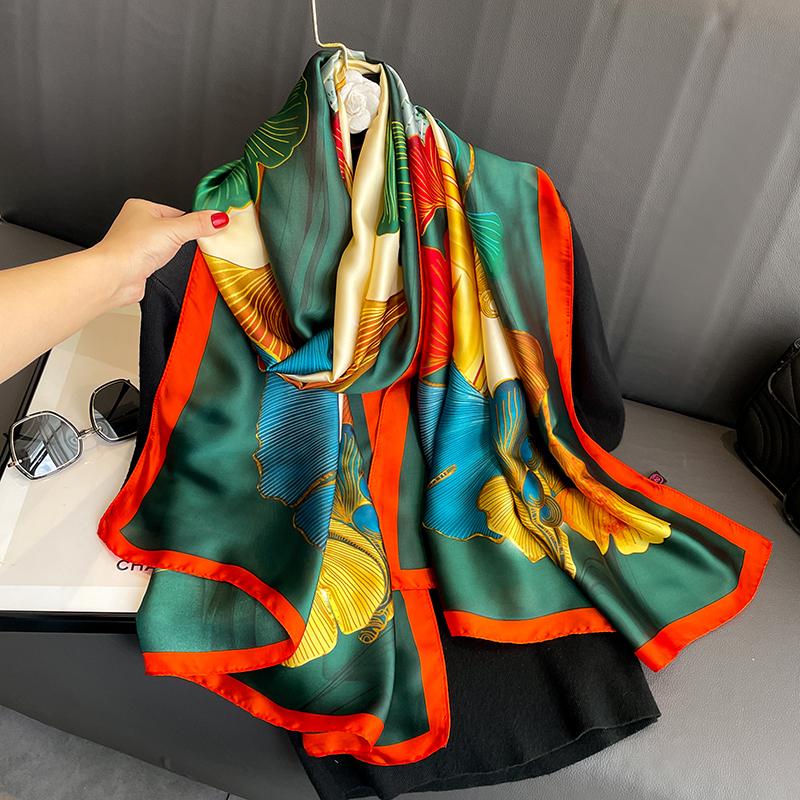 Khăn Choàng Nữ, Khăn Quàng Lụa Dài, Khăn Quàng Cổ In Họa Tiết, Khăn Trùm Đầu Hồi Giáo, Ấm Áp Mùa Đông, 180 × 90cm, 2024, SF1007-101