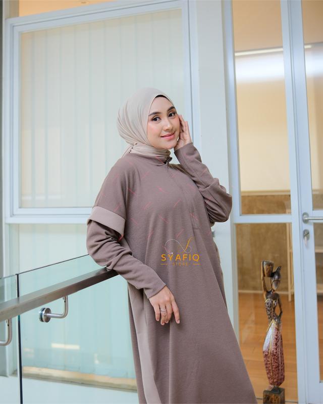 Belvina Dress Gamis Wanita Look Abaya Terbaru By SYAFIQ Muslim Dewasa 6