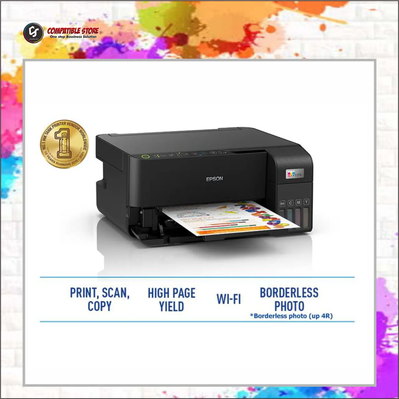 (COD) Printer Epson L3550 Multifungsi Print Scan Copy Wireless Inktank - compatible store