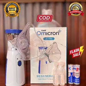 Set lengkap Alat Nebulizer Portable Taff Omicron Biru+ cairan original ASLI