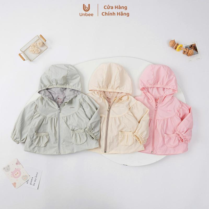   UNBEE  QA243 Áo khoác gió 2 lớp có mũ thêu logo cho bé trai bé gái 6m-4y 
