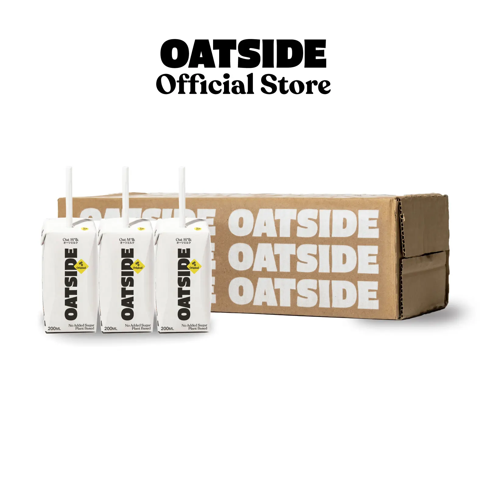 OATSIDE Barista Blend Original Oat Milk with Straw 200ml x 24- Dairy Free, Creamy, Zero Added Sugar (Exp: Sep 2025)
