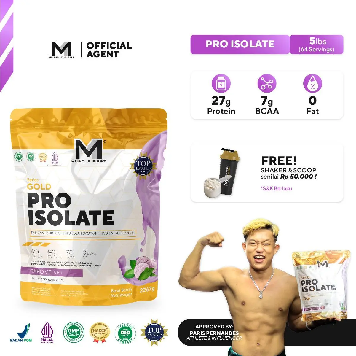 MUSCLE FIRST Pro Isolate Box isi 12 sachet - Whey Protein