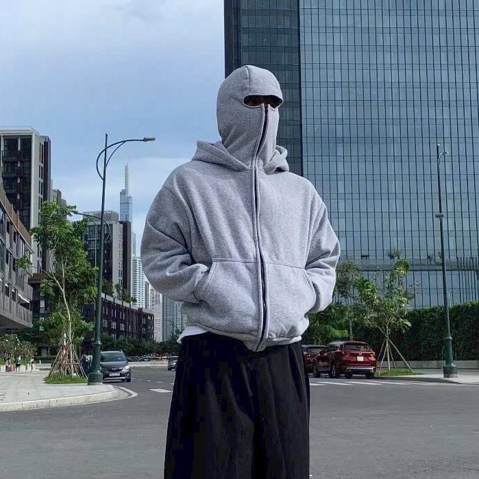 Áo Khoác nam Zip Ninja Cổ Cao TRƠN Hoodie Zip Nỉ Dáng Boxy Nam Nữ Unisex