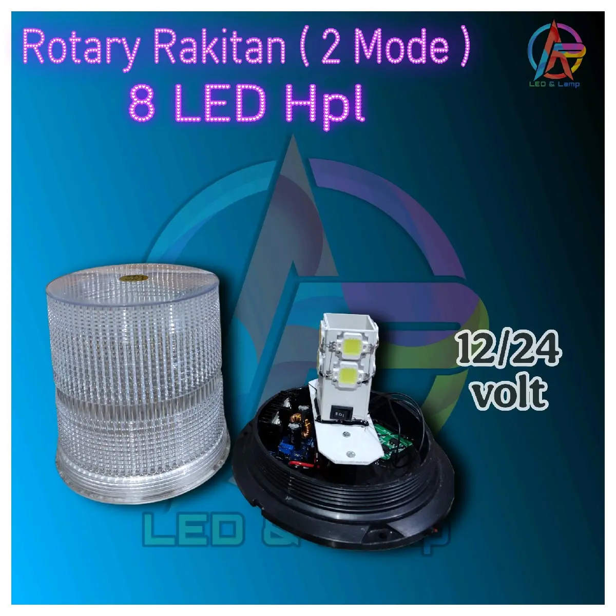 Rotari Rakitan (2 mode) 8LED hpl 12/24 Volt