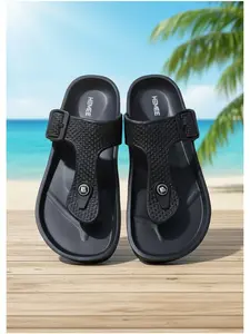 Hengrun-8037A Sandal Jepit Pria Stylish HENGRUN – Nyaman, Anti Licin & Cocok Musim Panas Sendal sepatu  dahlan sepatu  dahlan sandal  capphi Black Pantai