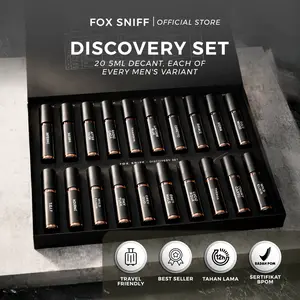 Fox Sniff - Parfum Discovery Set For Men Isi 20 Dupe Series (Decant Pack, Perfume Starter Pack, Extrait De Perfume) Aroma Wangi Tahan Lama Sampai 12 Jam Tidak Bekas Di Pakaian Dan Wangi Meninggalkan Jejak