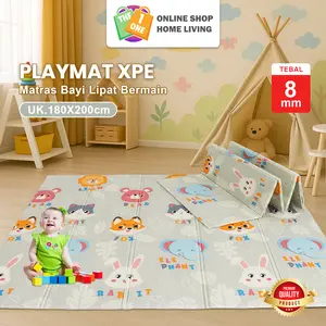 [BONUS TAS] Tikar Lipat  Anak 180X200 8MM Karpet Lipat Anak Waterproof Baby Playmat Foam Bayi Alas playmate  tebal