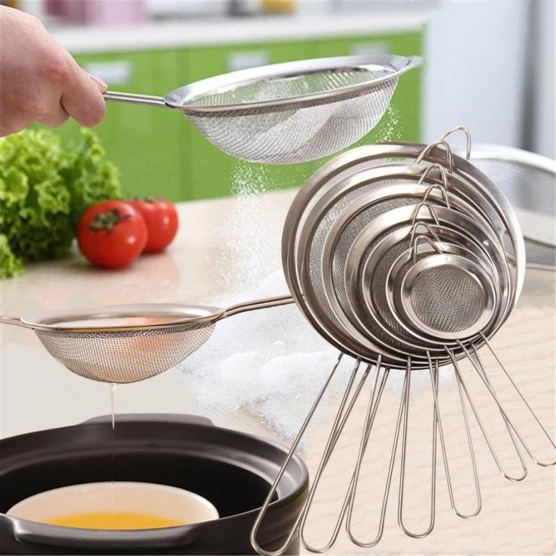  Dụng Cụ Lọc cháo Thức Ăn Rây Lọc trà Trái Cây Bột Cua Inox Cao Cấp Đủ Size 