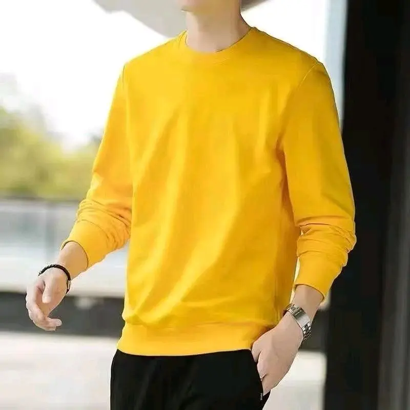 Half Turtleneck Men Long Sleeve Tshirt Korean Plain Oversize Warm Fleece Tshirt Advance Design Men's T