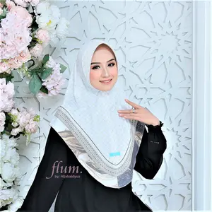 MARBLE GRADASI - Jilbab Instan Kerudung Bergo Motif Printing Jersey Premium Wanita Muslim Pad Kombinasi Nyaman Lembut Panjang Casual Bahan Jersey Premium Lembut Adem Elastis
