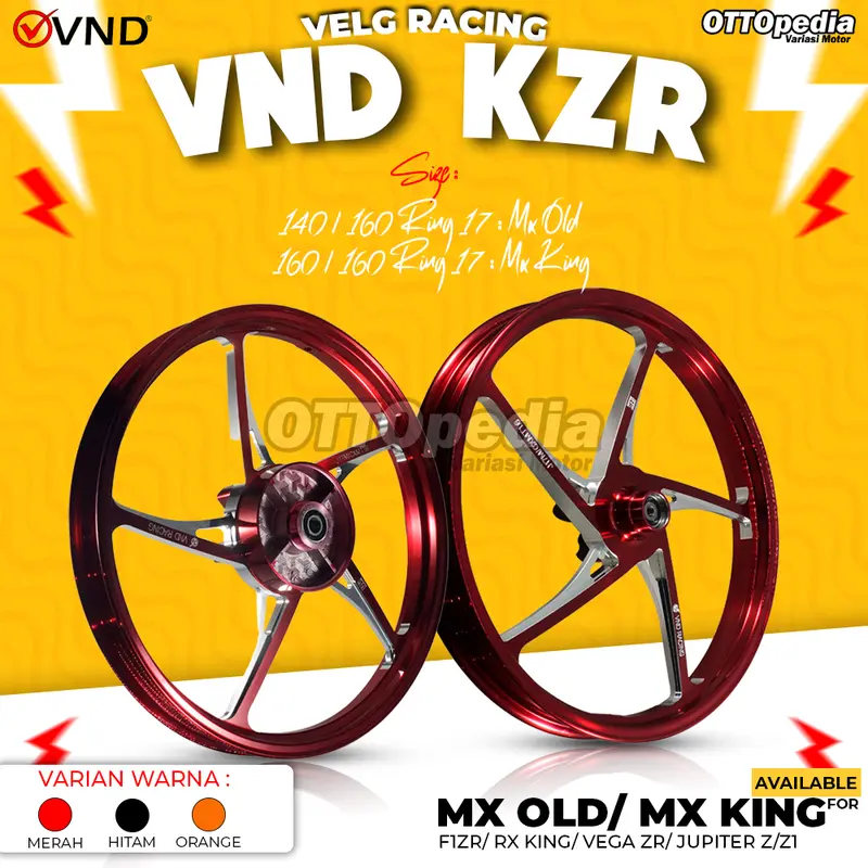 Velg Racing VND Racing KZR Velg Pelek B5  MX Old Mx King Double Disc Rx King F1ZR Jupiter Z Jupiter Z1 Vega Z R Original 0