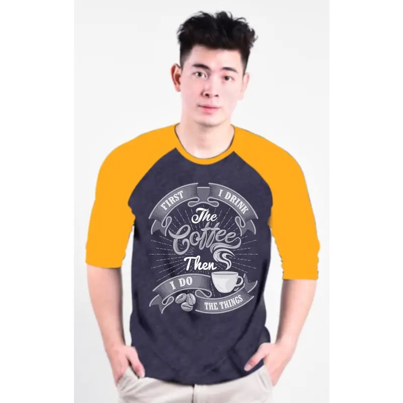 KAOS RAGLAN PRIA SABLO DRINK 3/4 M81\ KAOS RAGLAN PRIA LENGAN 3\4  ATASAN PRIA / KAOS MURAH / KAOS DISTRO / KAOS SIMPLE / T-SHIRT PRIA 3