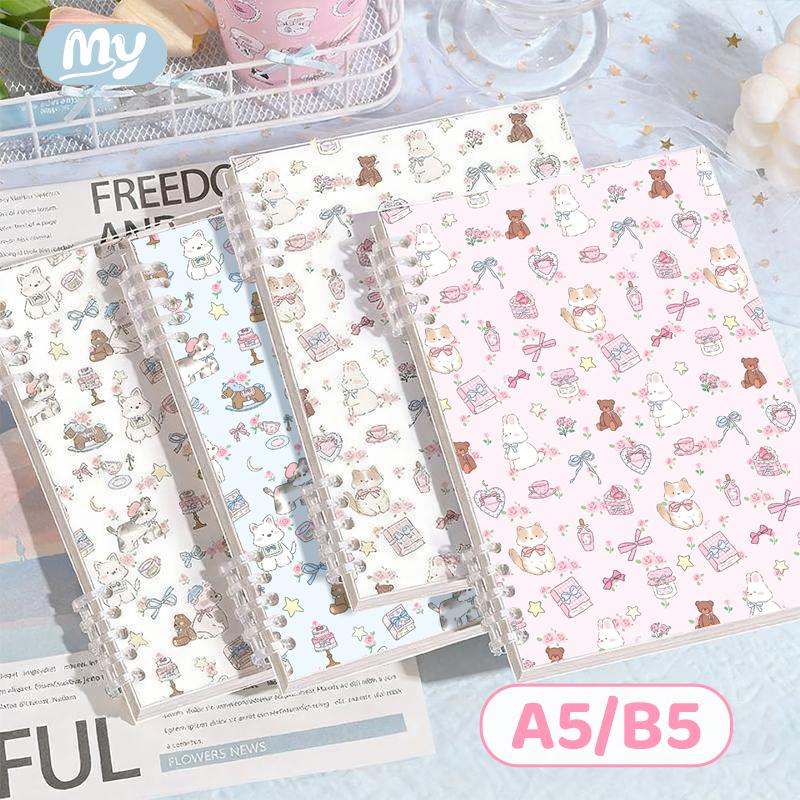 M.Y-Sổ Tay B5 Giấy Kẻ Ngang 120 Trang 80gsm Họa Tiết Thú Bông Dễ Thương Chống Nước Bìa PP Linh Hoạt Cho Học Tập Văn Phòng