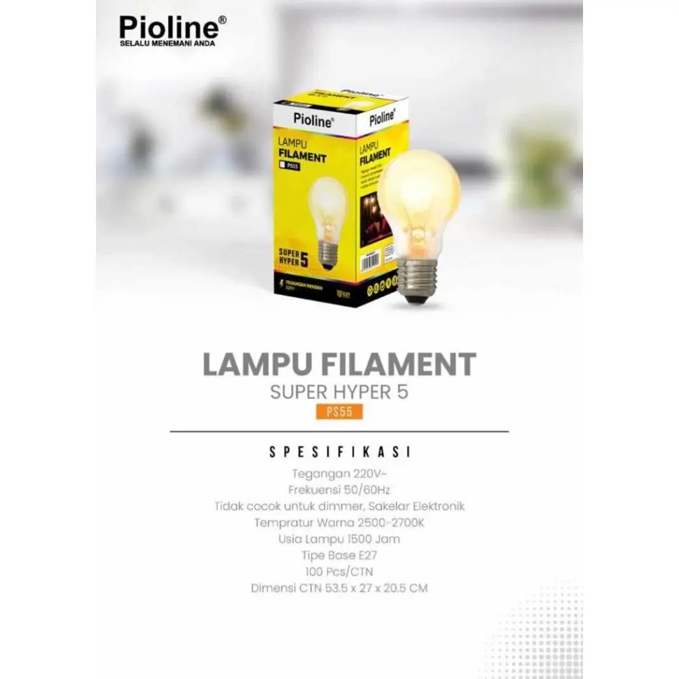 Bohlam Pijar PIOLINE 5Watt Lampu Pijar PIOLINE 5W Super Hyper 5 - PS55