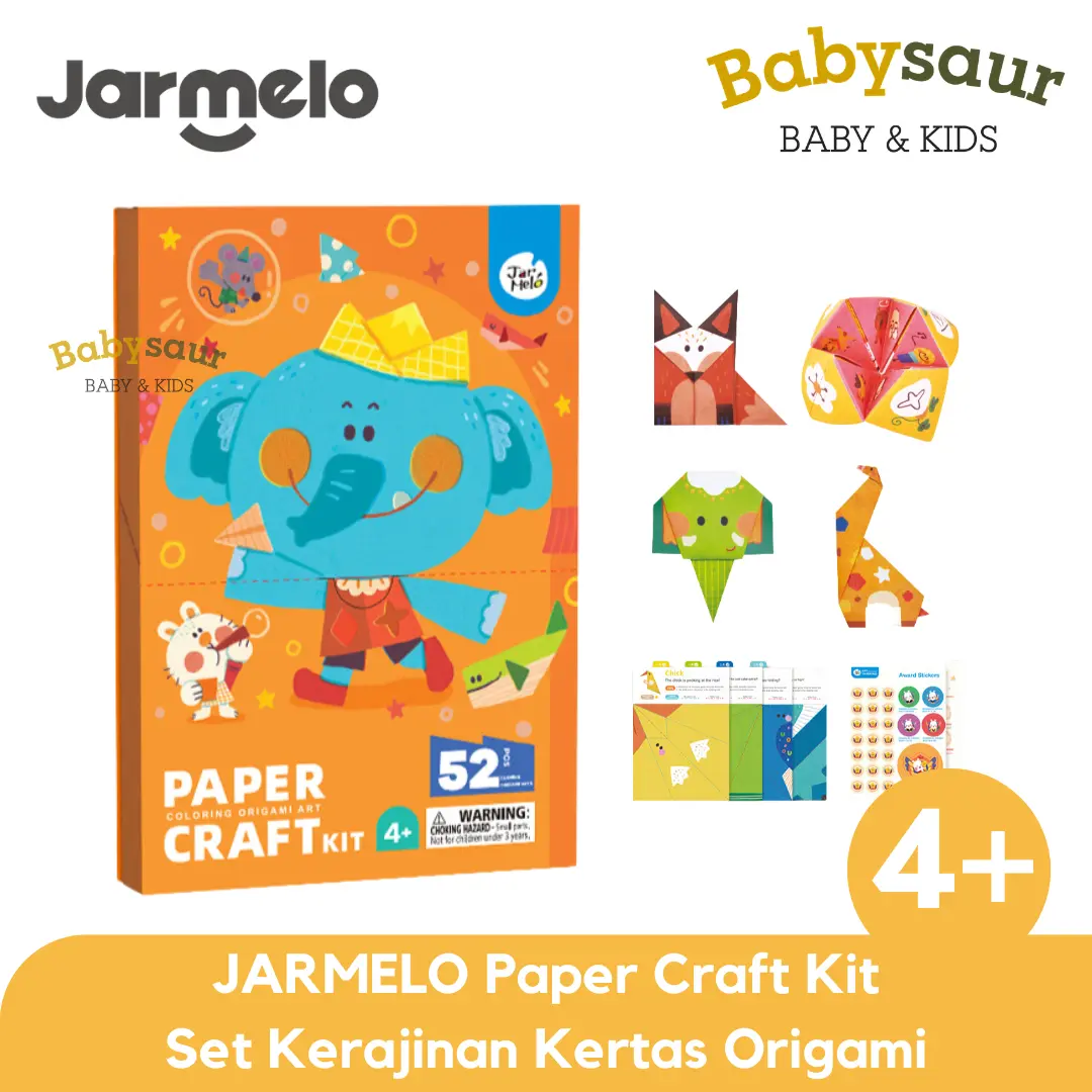 JARMELO Paper Craft Kit Set Mainan Edukasi Seni Kerajinan Kertas Origami Anak Perempuan Laki Laki 4 Tahun +