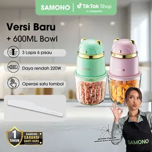 (BISA COD) Samono Food Processor Mesin Penghalus Daging dan Sayuran 600 ml [SW-MC600} Pisau Portable Stainless Penggiling
