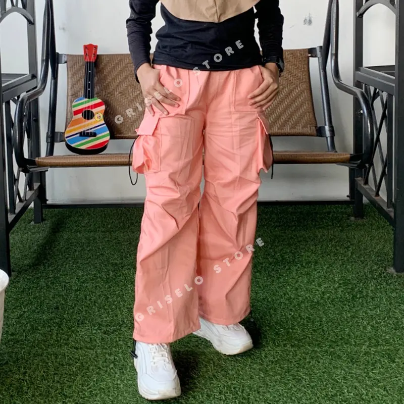 One Set Setelan Anak Perempuan Yoona Cargo Pants dan Kaos Karakter Lucu Usia 1-13 Tahun Unisex 6