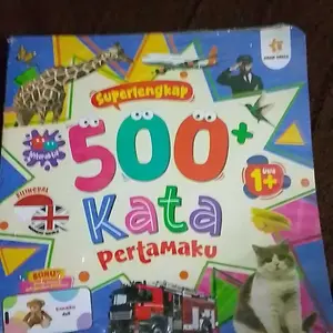 Anak Ceria - Buku 500+ Kata Pertamaku Superlengkap Full Color Dua Bahasa ukuran 19x19cm Soft Cover Dilengkapi Video Animasi Pengucapan