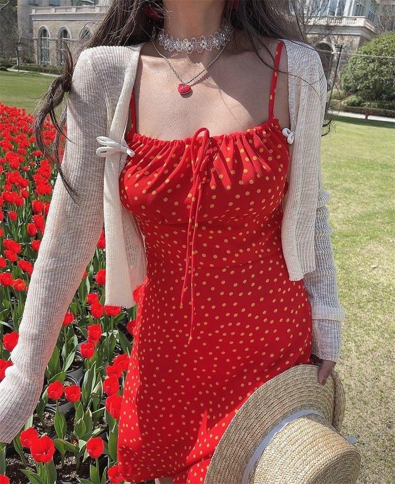 Product Introduction of Casual and fashionable camisole dress for women, summer niche new style temperamentBroken flowers dress, easy to match Womenswear Lingerie Comfort Floral 9