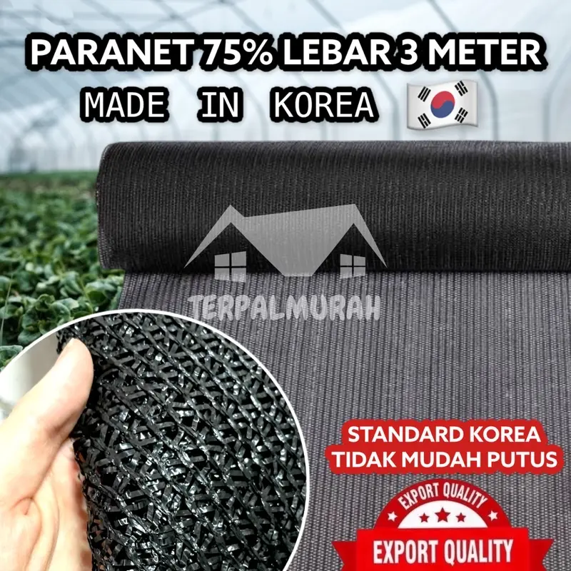 termurah❗️Paranet 75% Korea Lebar 3 Meter GRADE A Rajut V Tebal Awet Murah (jaring shading net) 0