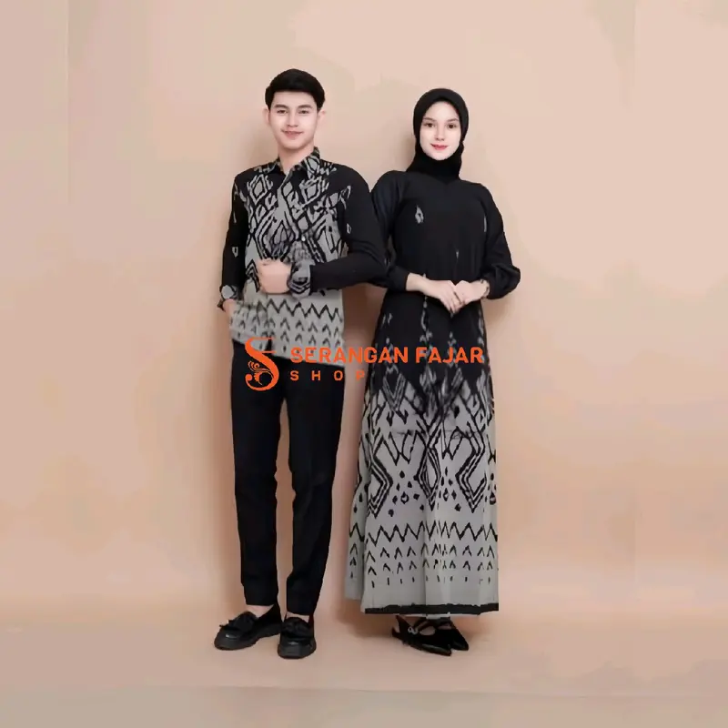 SET COUPLE TENUN DRESS RUBY BLACK / Baju Couple Pasangan Kondangan/ Dress / Kemeja / Couple Keluarga / Baju Couple Prewedding 4
