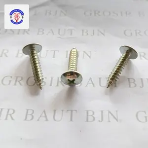 [Paket 100 Pcs] Baut TSAT M5x25 Lancip Putih / Baut Cacing Lancip M5x25
