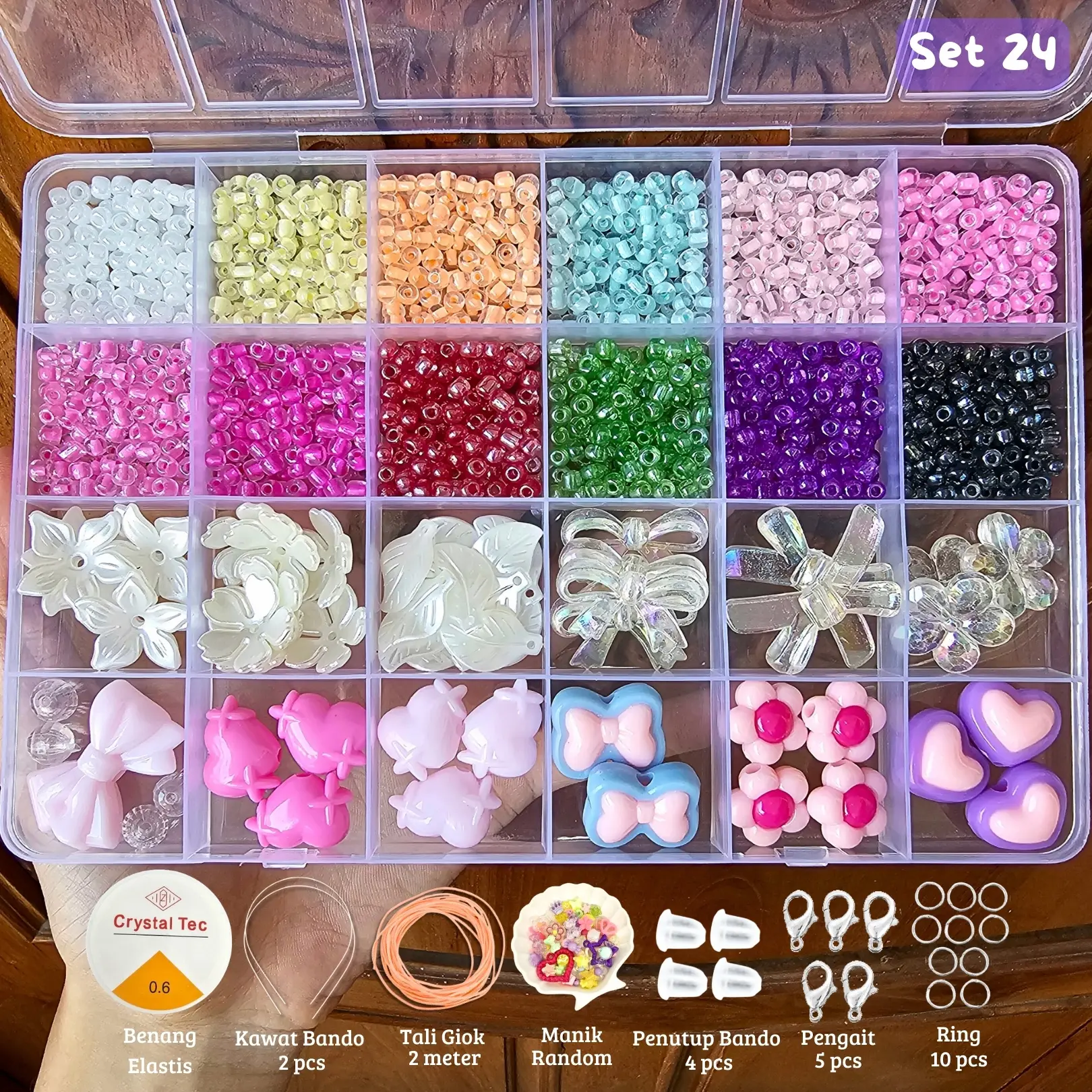 Khansa Jewelry - Set Manik Manik Lengkap dan Tali - Gelang Manik