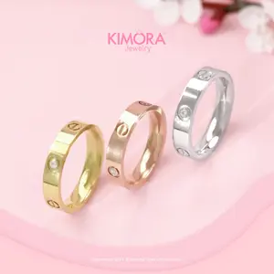 Kimora - Cincin Titanium Perhiasan Wanita Anti Karat Aksesoris Carrie Noa Eyesy Elegan Cnt103