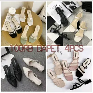Sandal Dapat 4 pasang murah paket sandal dan hak sandal Wanita