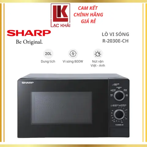 Lò vi sóng cơ Sharp 20L R-2030E-CH, Công suất 800W - Hàng chính hãng