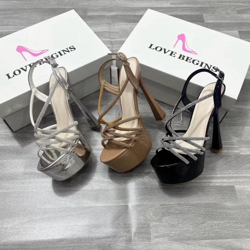 Giày cao gót 15 phân love begins quai xoàn đan chéo sang chảnh năng động mã 04