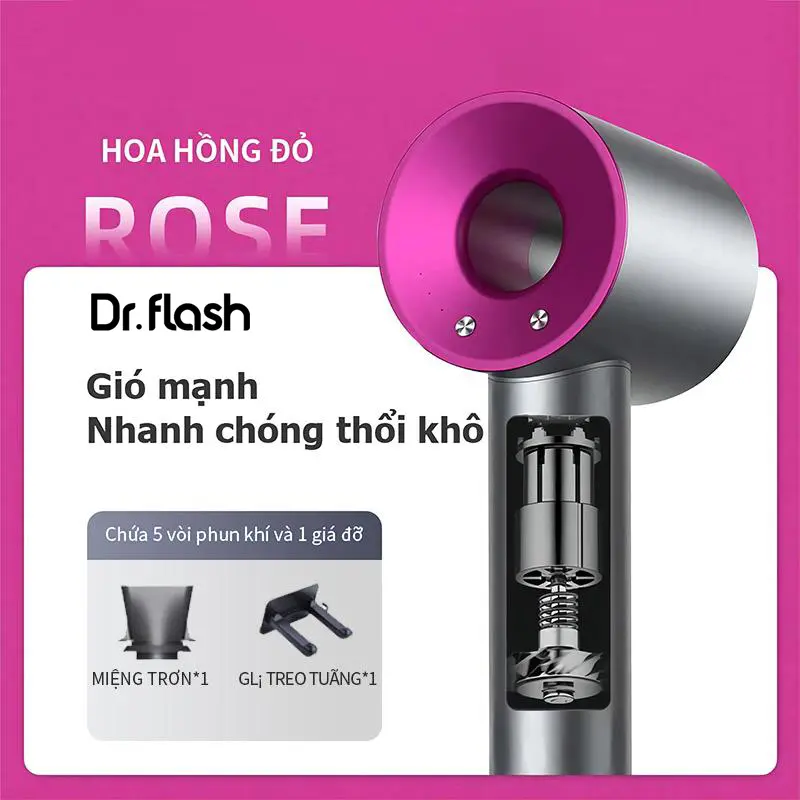 [DR.FLASH] Máy sấy tóc tốc độ cao 110.000 vòng/phút - Nóng lạnh linh hoạt - Tạo kiểu thời thượng - Bảo hành 2 năm 1 đổi 1 - Giao hàng nhanh - Phiên bản giới hạn.