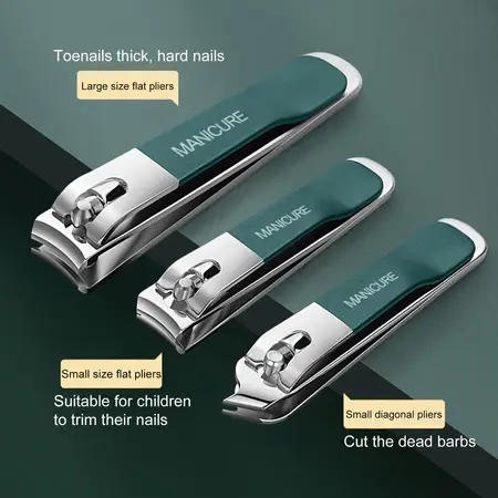 【Ready Stock】Gunting Kuku Set 4 Alat Perawatan & Gunting Kuku Premium Kilap Kuku Nano Glass 1