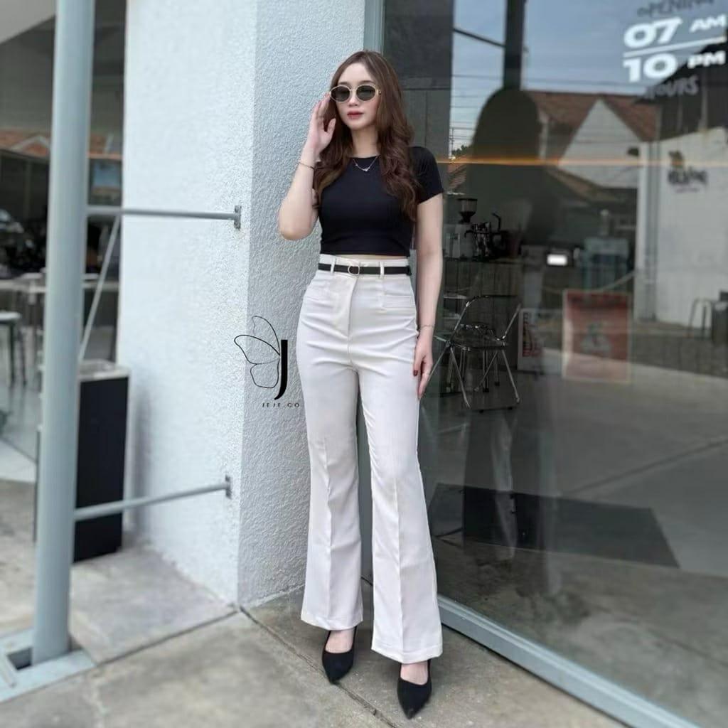 Kilye Cutbray Pants Celana Highwaist Flare Pants Celana Wanita Semiwoll Premium Kilye Cutbray Pants Celana Highwaist Flare Pants Celana Wanita Semiwoll Premium