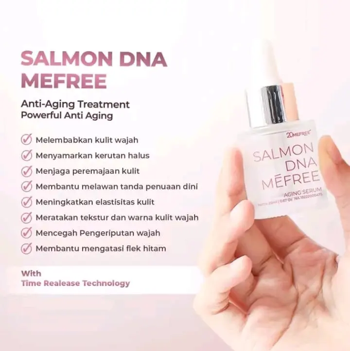 20Mefree Anti Aging Serum Salmon DNA Mefree - Anti Penuaan,Perawatan Kerutan Wajah, Serum Anti Aging dan Mengencangkan Kulit glow Mencerahkan Tetes Muka Vitamin Niacinamide Pencerah Berminyak Kering 4