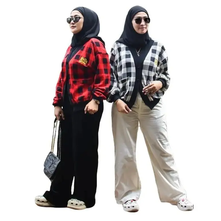 Jeena - Azra Cardigan Best Seller Muslim Wanita Muslim Wanita Outer Oversize Panjang Atasan Basic Baju Santai Hitam Kardigan